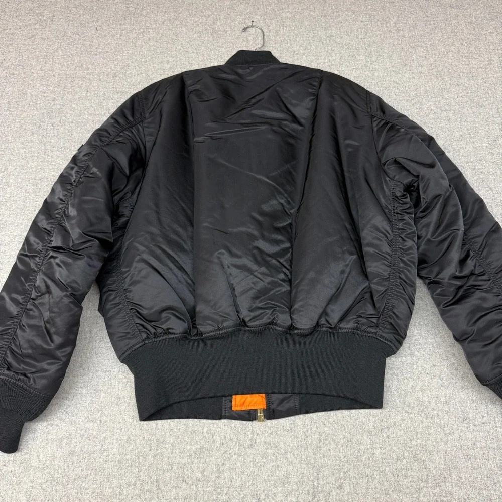 Alpha Industries MA-1 Flight Jacket Large Black Crew Bomber MJM21000C1 NWT